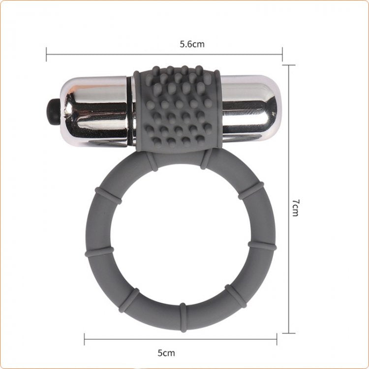 J's Playhosue® Playhouse Rings Stay Slate Vibrating Silicone Ring