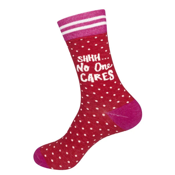 Funatic Shhh No One Cares Socks - Unisex One Size