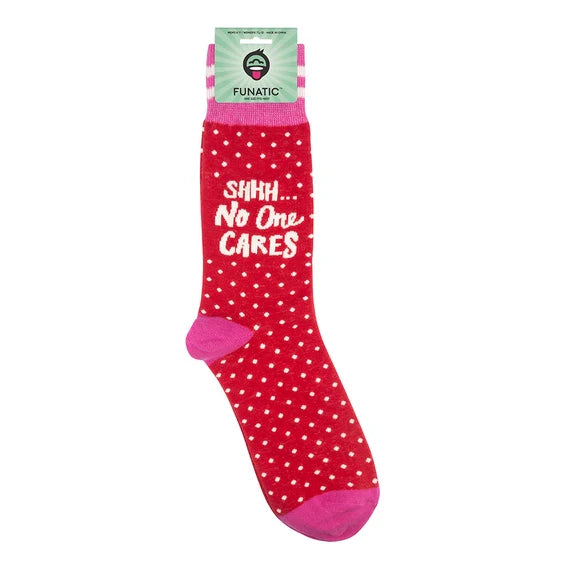 Funatic Shhh No One Cares Socks - Unisex One Size