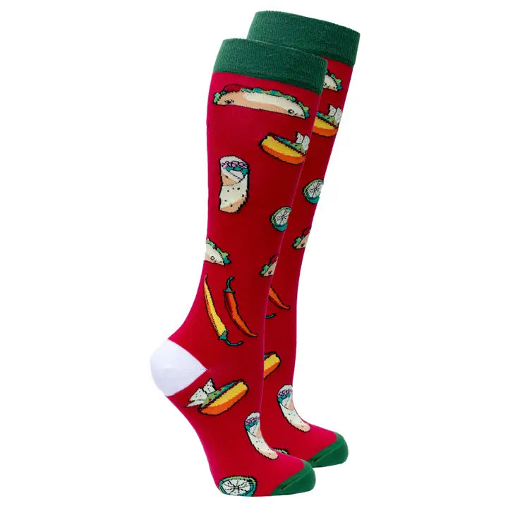 Socks N Socks Knee High Socks - Tacos, Burritos, & Chili Peppers