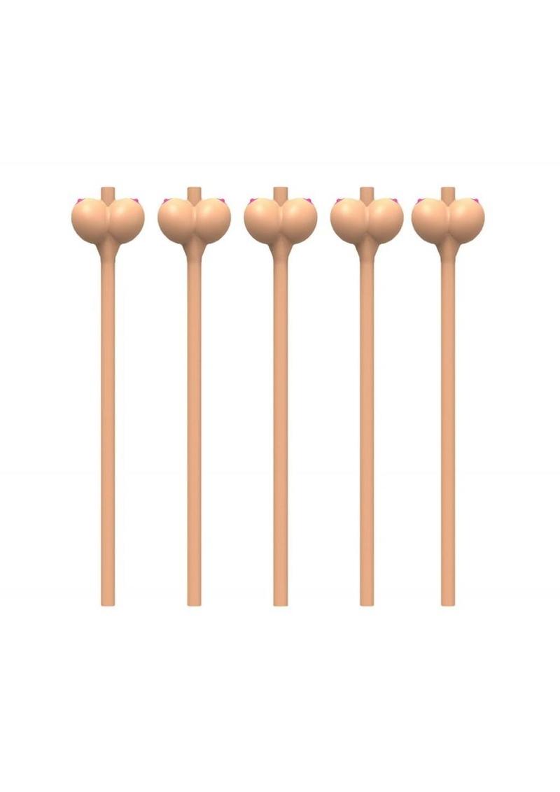 Hott Products Boobylicious Boobie Party Straws - Beige - 6 Per Pack