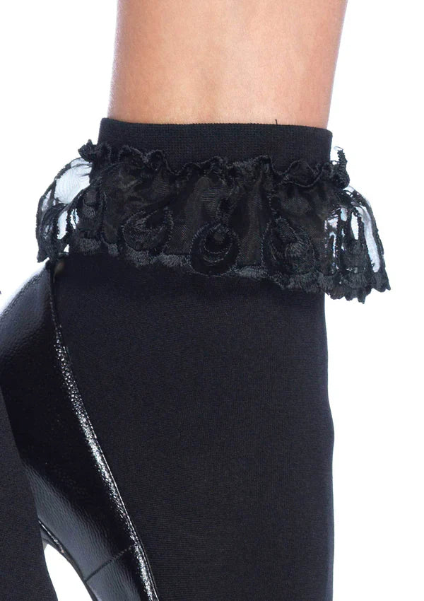 Leg Avenue Anklet with Lace Ruffle - Pick Your Color