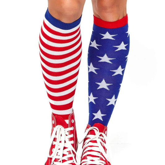 Leg Avenue Stars & Stripes Knee High Socks - One Size