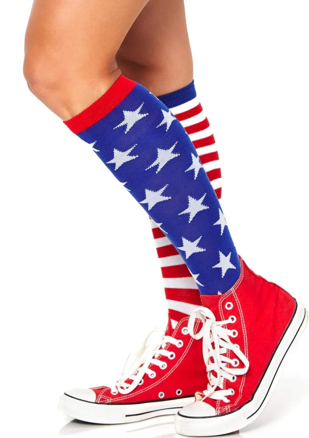 Leg Avenue Stars & Stripes Knee High Socks - One Size