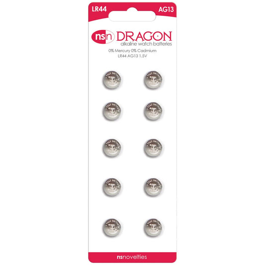 Dragon Alkaline Watch Batteries LR44/AG13 1.5 Volt (10 Per Pack)