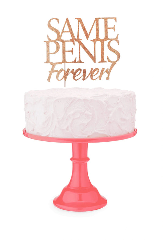 Glitterati Same Penis Cake Topper - Rose Gold/Black