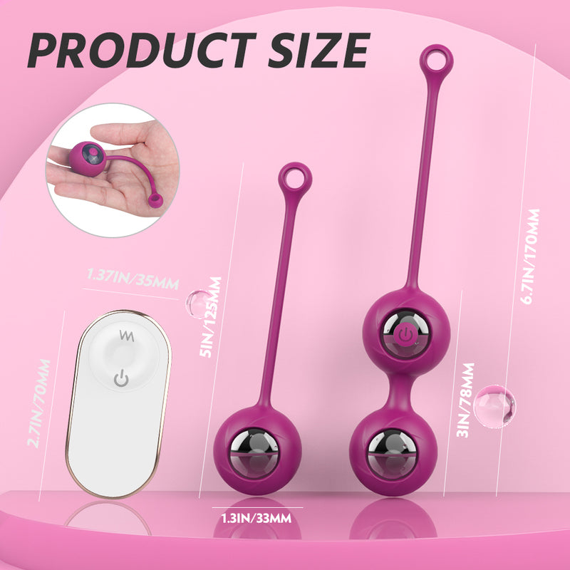 Pelvic Workout Opal Pearls Vibrating Balls Set w/Remote - Asst. Colors