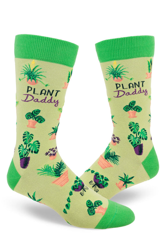 Mod Socks Plant Daddy Men's Crew Socks - Spring Green