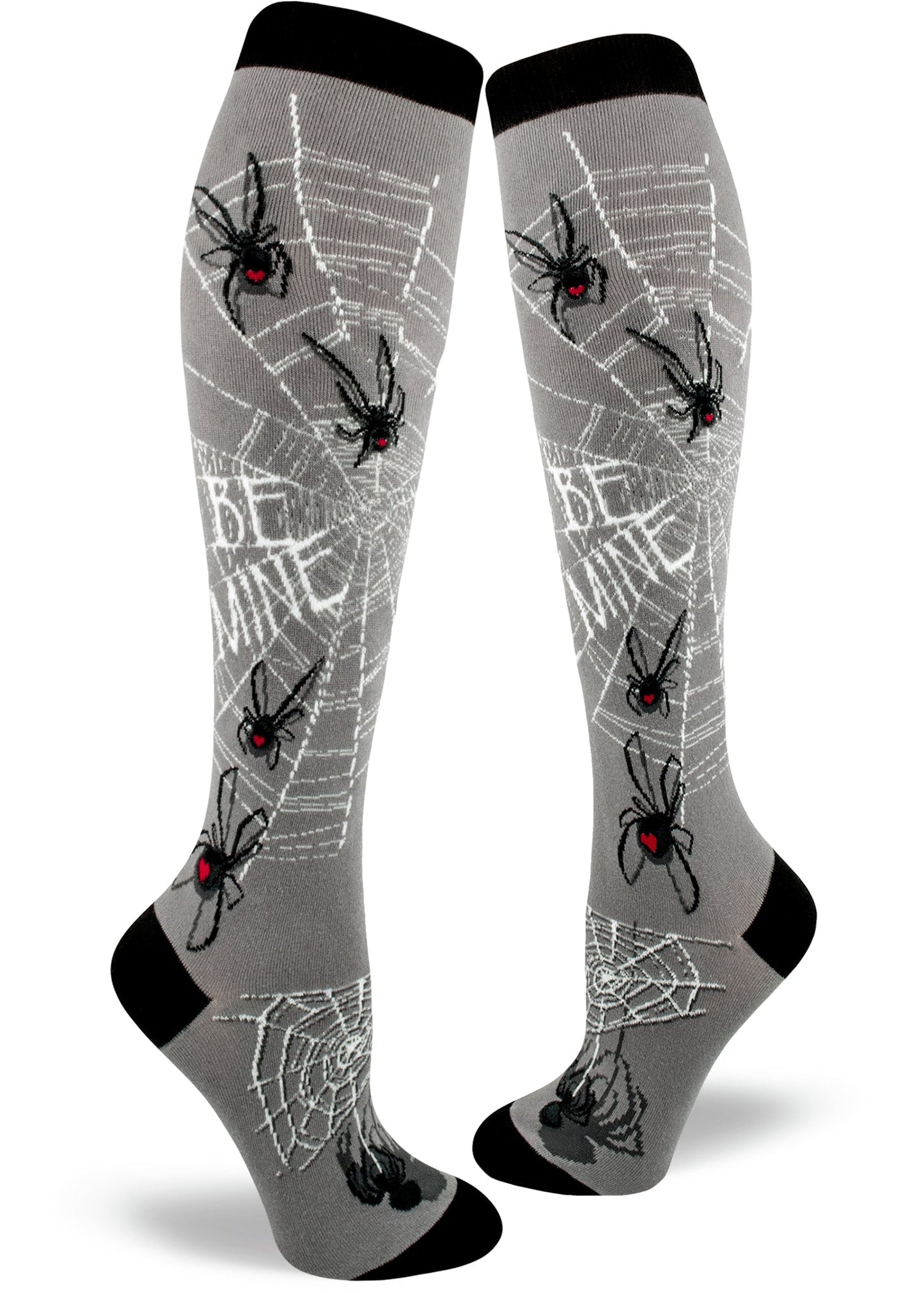 Mod Socks Caught In Your Web Knee High Socks - Dusk Gray
