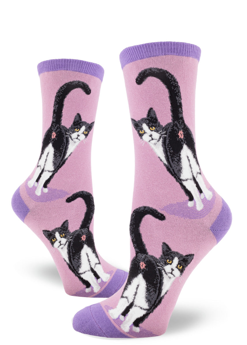 Mod Socks Tuxedo Cat Butt Women's Crew Socks - Pick Your Color