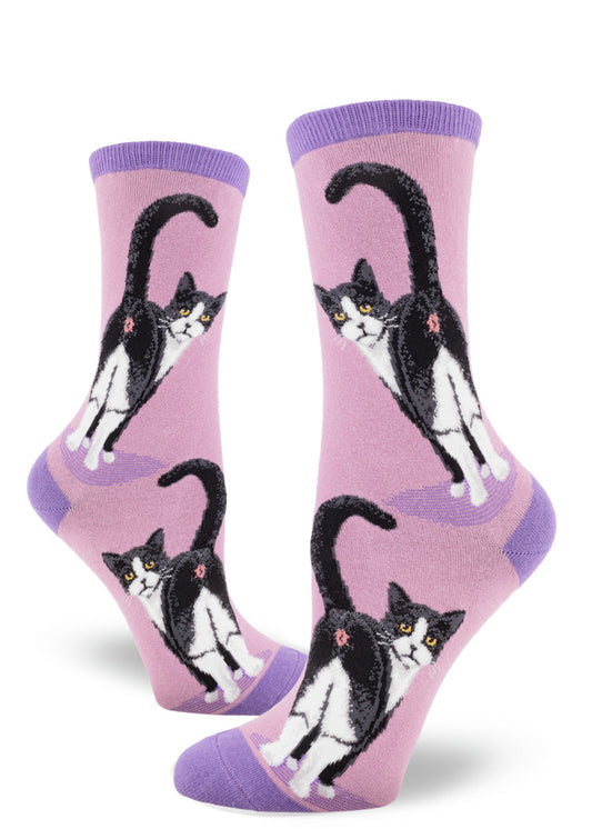 Mod Socks Tuxedo Cat Butt Women's Crew Socks - Pick Your Color