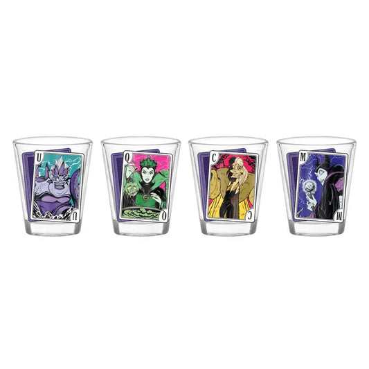 Disney Villains Cards 4pc. 1.5oz. Shot Glass Set